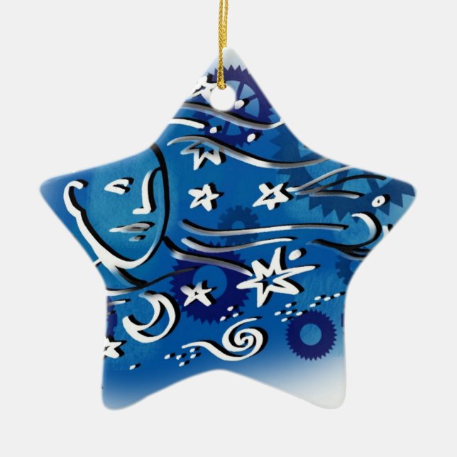 star gazing ceramic ornament (Front)