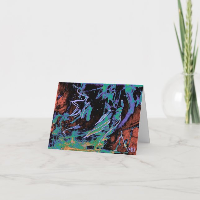 Star Gazing Colorful Art Note Card (Front)