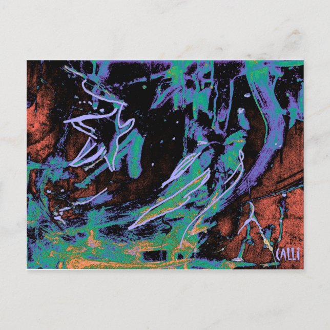 "Star Gazing" Colorful Art Postcard (Front)