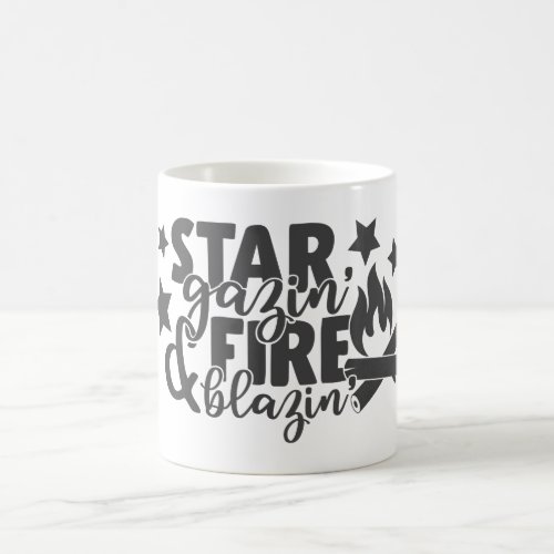 Star Gazing Fire Blazing Cool Camping Bonfire Coffee Mug