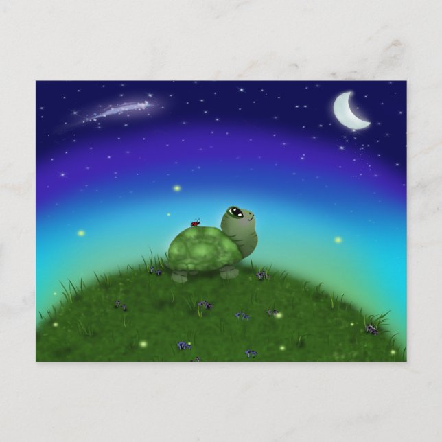 Star Gazing Turtle Postcard (Front)