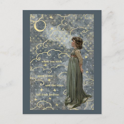 Star Gazing When You Wish Upon A Star Postcard