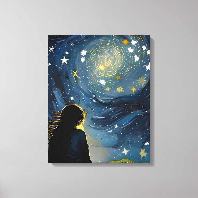 Star Gazing Woman Canvas Print (Front)