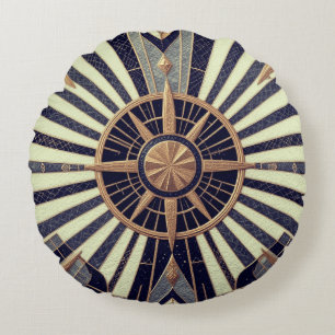 Star Geometry Round Pillow