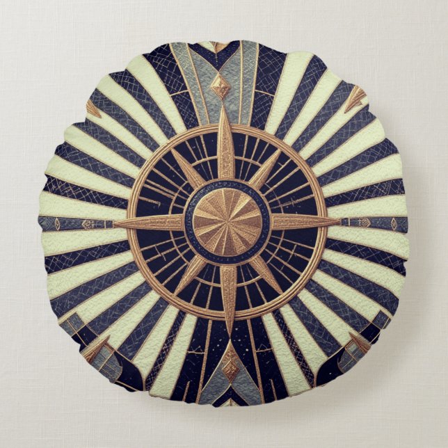 Star Geometry  Round Pillow (Front)