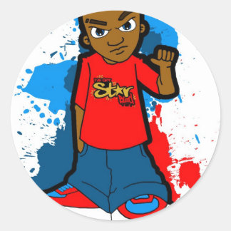 Star Ghetto Gangster street hood style swagger Classic Round Sticker