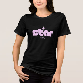 Star Girl Retro Y2K Typography (Pink) Tri-Blend Shirt