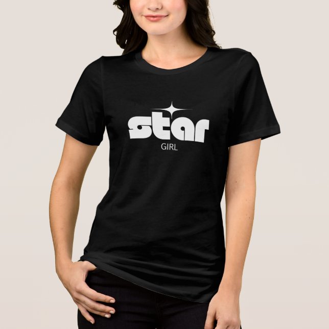 Star Girl Retro Y2K Typography (White) Tri-Blend Shirt (Front)