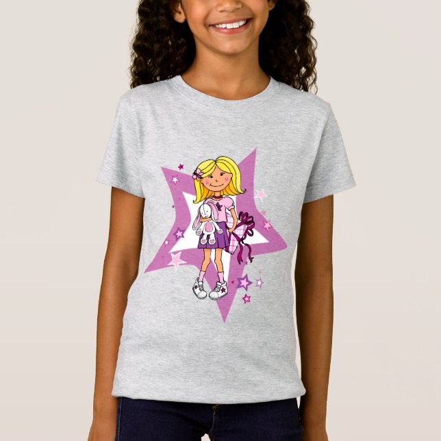 Star girly gift illlustrated graphic t-shirt (Front)