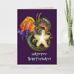 Star Glow Dragon Birthday Card