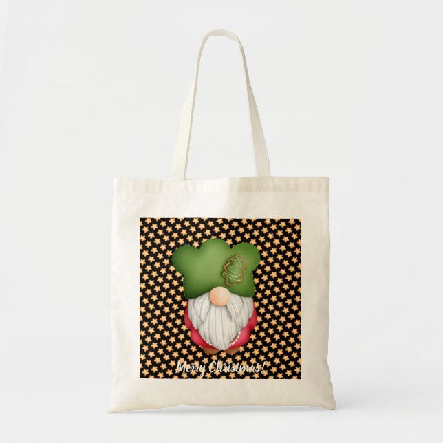 Star Gnome Customize Color and Text Tote Bag (Front)