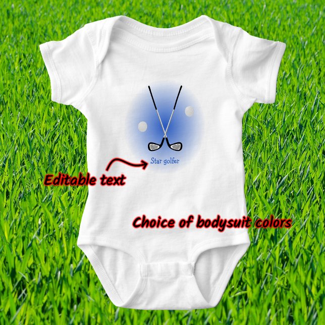 Star golfer custom name blue baby bodysuit (Creator Uploaded)