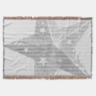 Star Gray and White Modern Pattern Throw Blanket