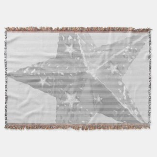 Star Gray and White Modern Pattern Throw Blanket