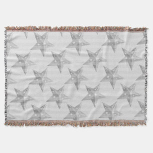 Star Gray and White Modern Pattern Throw Blanket