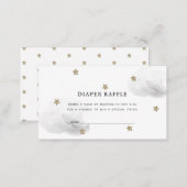 Star & Gray Cloud Baby Shower Diaper Raffle Ticket Enclosure Card (Front/Back)