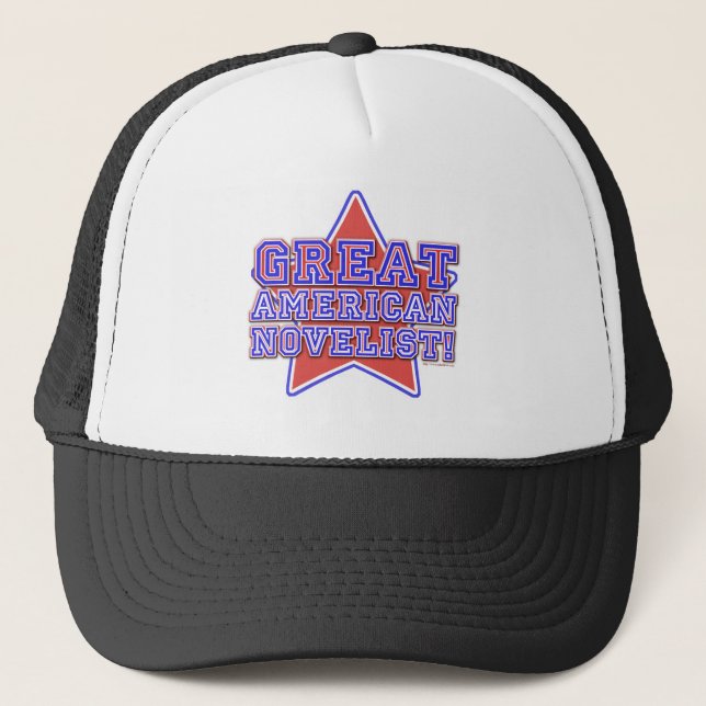 Star Great American Novelist Author Motto Trucker Hat (Front)