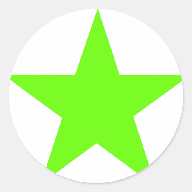 Star Green Light The MUSEUM Zazzle Gifts Classic Round Sticker (Front)