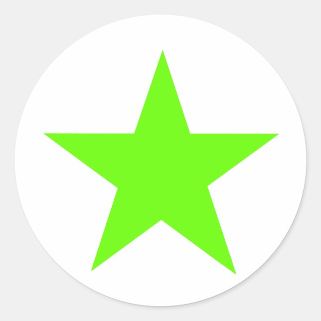 Star Green Light The MUSEUM Zazzle Gifts Classic Round Sticker (Front)