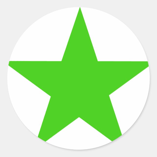 Star Green The MUSEUM Zazzle Gifts Classic Round Sticker (Front)
