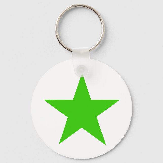 Star Green The MUSEUM Zazzle Gifts Keychain (Front)