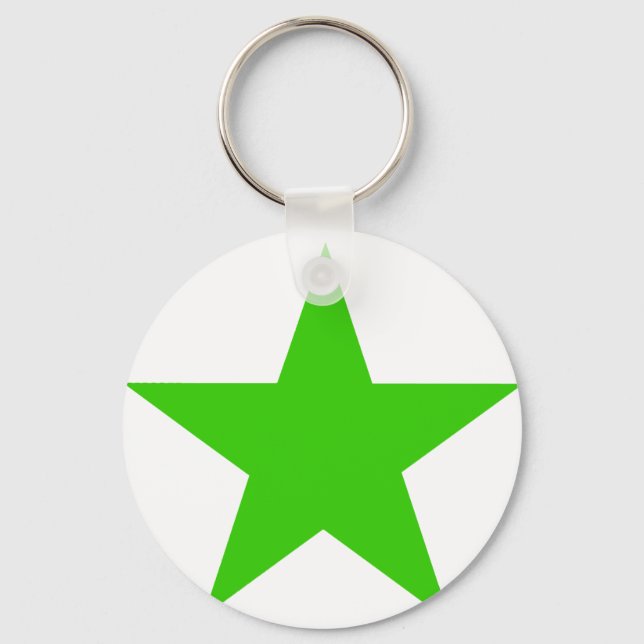 Star Green The MUSEUM Zazzle Gifts Keychain (Front)