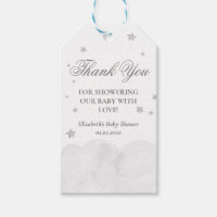 Star Grey Baby Shower Thank You Gift Tags