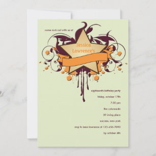 Star Grunge Invitation