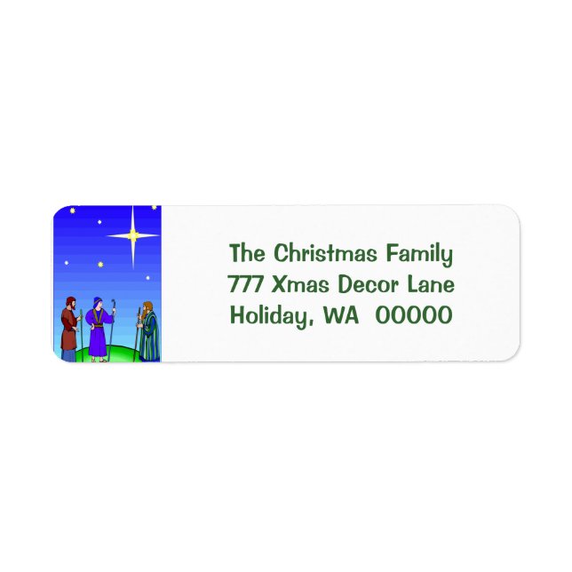 Star Guides Wise Men Christmas Self Adhesive Label (Front)
