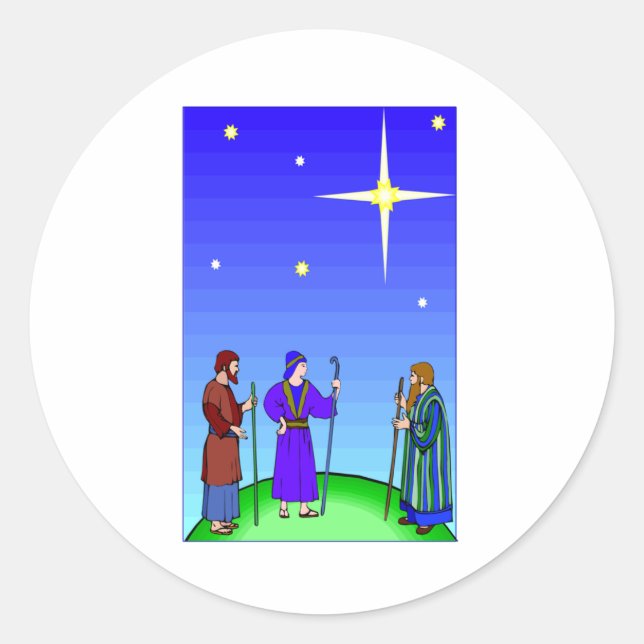 Star Guides Wise Men Classic Round Sticker (Front)