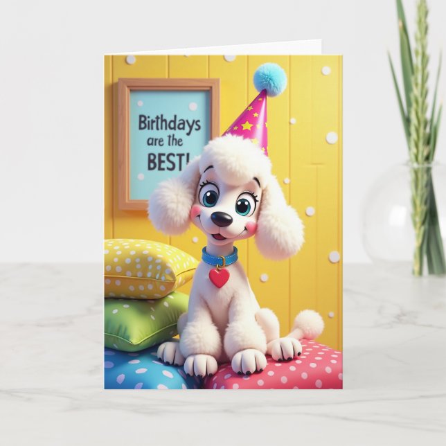 Star Hat Dog Birthday Card (Front)