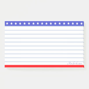 Star Header on Blue Red & White Lined Post-it Notes