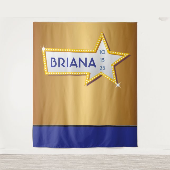 STAR HOLLYWOOD MARQUEE Photo-Op Party Backdrop (Front)