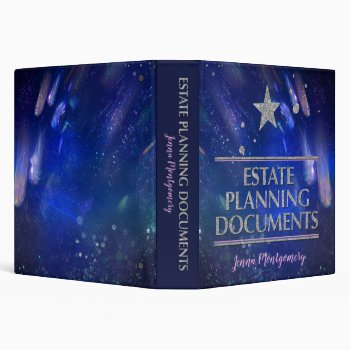 Star In Night Sky Estate Planning Organizer 3 Ring Binder by FamilyTreed at Zazzle