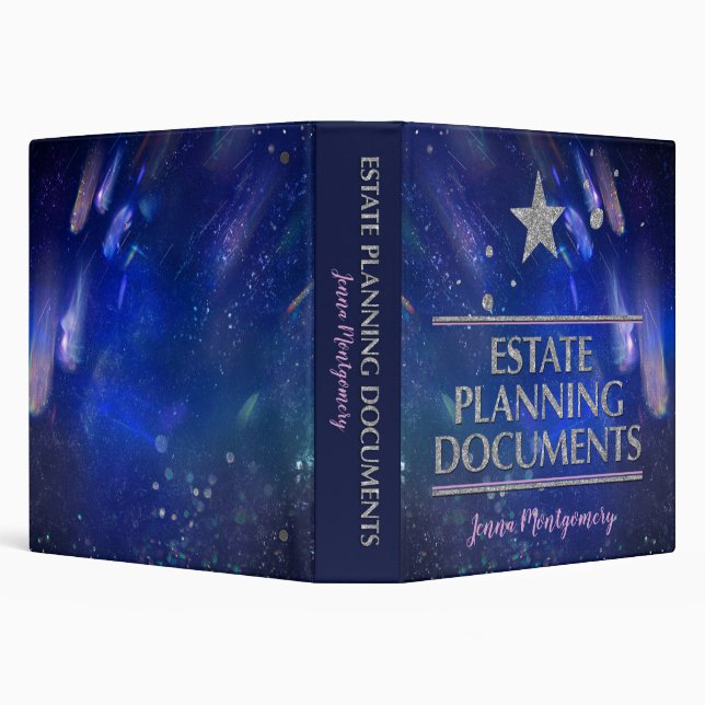 Star in Night Sky Estate Planning Organizer 3 Ring Binder (Background)