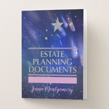 Star In Night Sky Estate Planning Pocket Folder by FamilyTreed at Zazzle