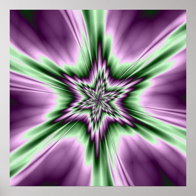 Star in Purple and Green Poster (Front)