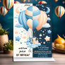 star joint bear Hot Air Balloon Twins 1st Birthday Invitation