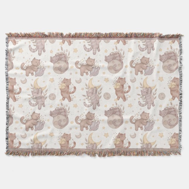 Star Kittens Throw Blanket (Front)