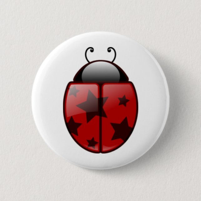 Star Ladybug, Ladybug with Stars Pinback Button (Front)