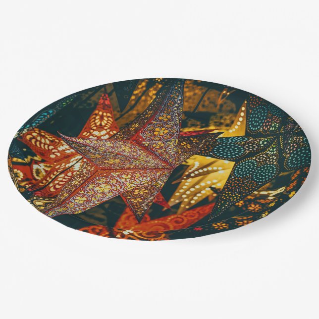 Star Lanterns Paper Plates (Angled)