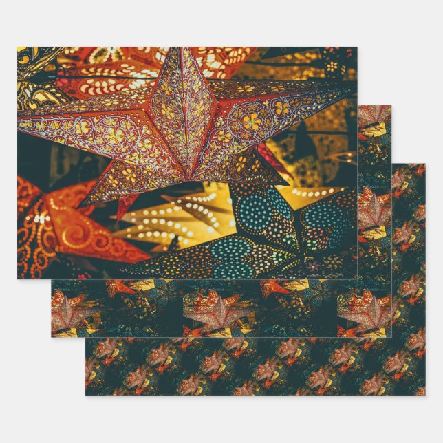 Star Lanterns Wrapping Paper Sheets (Set)