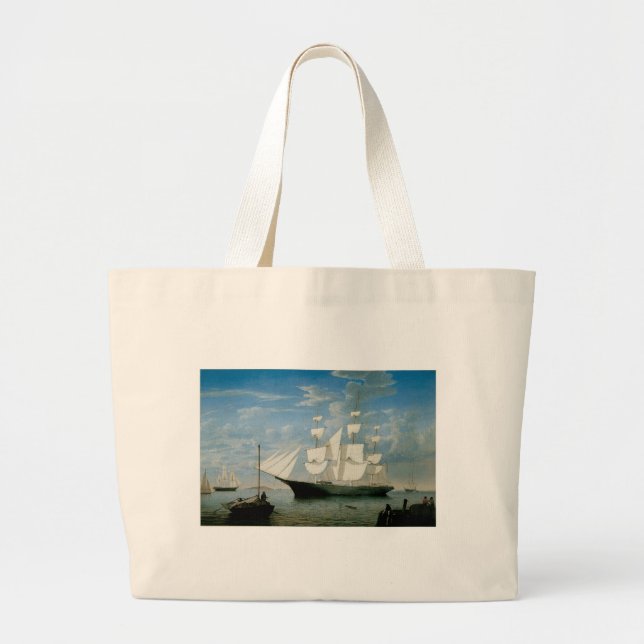 Star Light in Boston Harbor Large Tote Bag (Front)