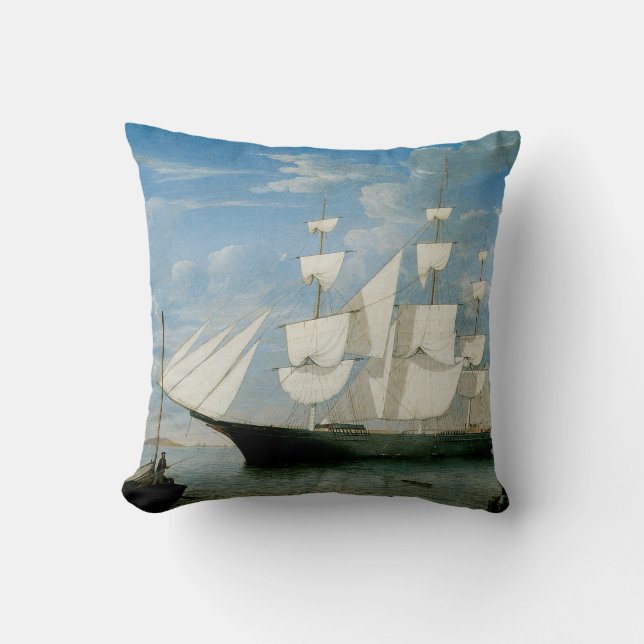 Star Light in Boston Harbor Throw Pillow (Front)