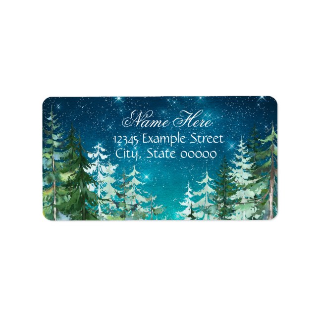 Star Light Night Forest Return Address Label (Front)