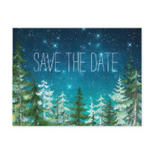 Star Light Night Forest Wedding Save the Date