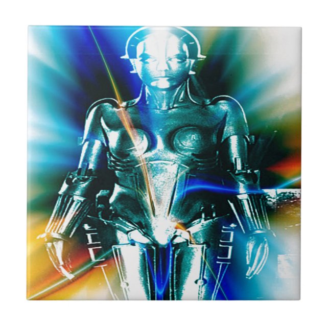 Star Light Robot Ceramic Tile (Front)