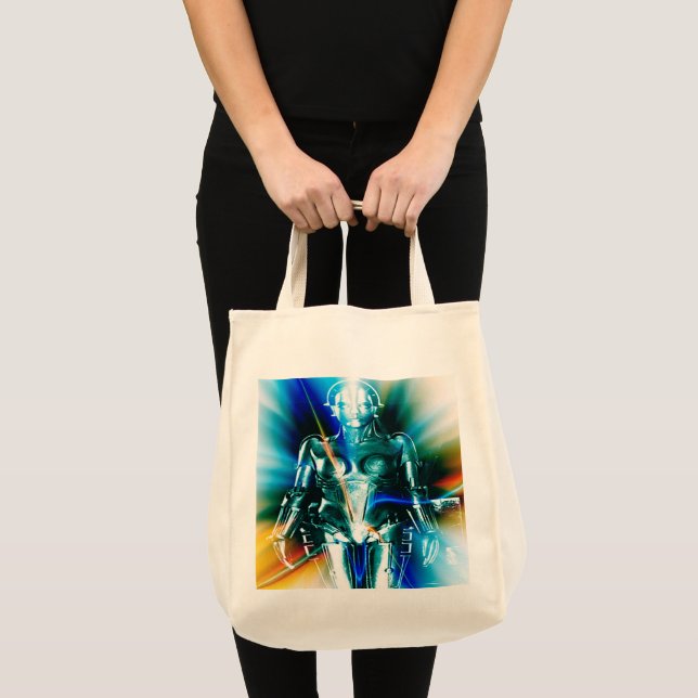 Star Light Robot Large Tote Bag (Front (Product))