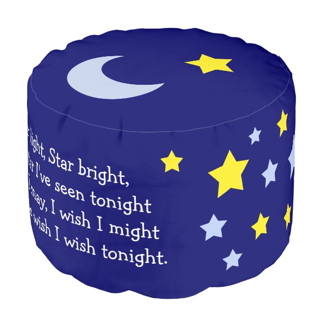 Star Light Star Bright Baby Nursery Pouf (Angled Front)