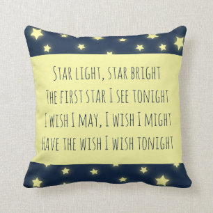 Star Light, Star Bright Baby Shower Nursery Throw Pillow